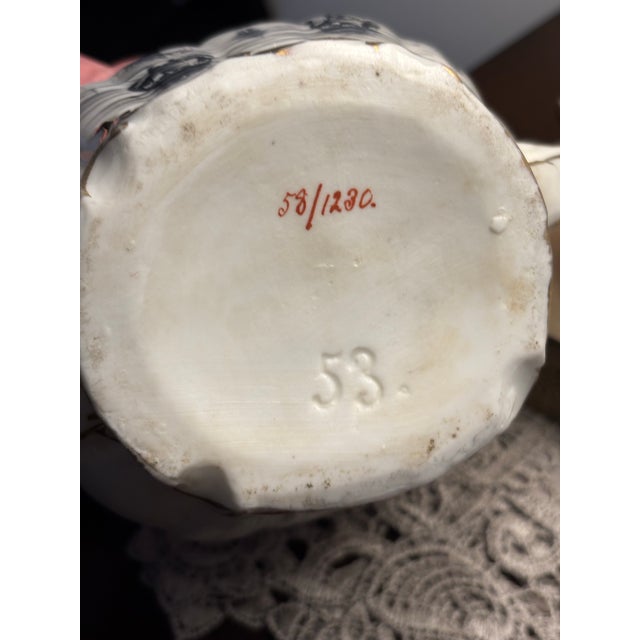 Rare Antique Ornate French Porcelain Nautical 5” Mellon Shaped Teapot With Heavy Gold Gilt For Sale - Image 12 of 12