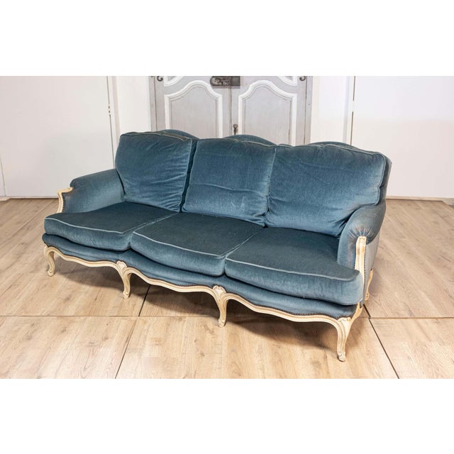 French 20th Century French Louis XVI Style Sofa For Sale - Image 3 of 10