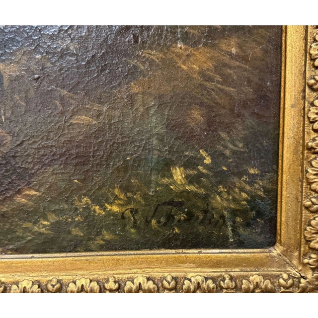 19th Century Belgian Oil on Canvas Chicken Painting Signed H. Schouten For Sale - Image 4 of 10