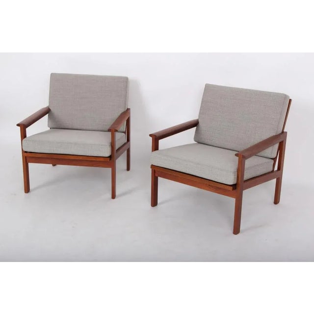 2 renovated armchair model Capella. Design by Illum Wikkelsøe and made by N. Eilersen. Here made of solid, oil -treated...