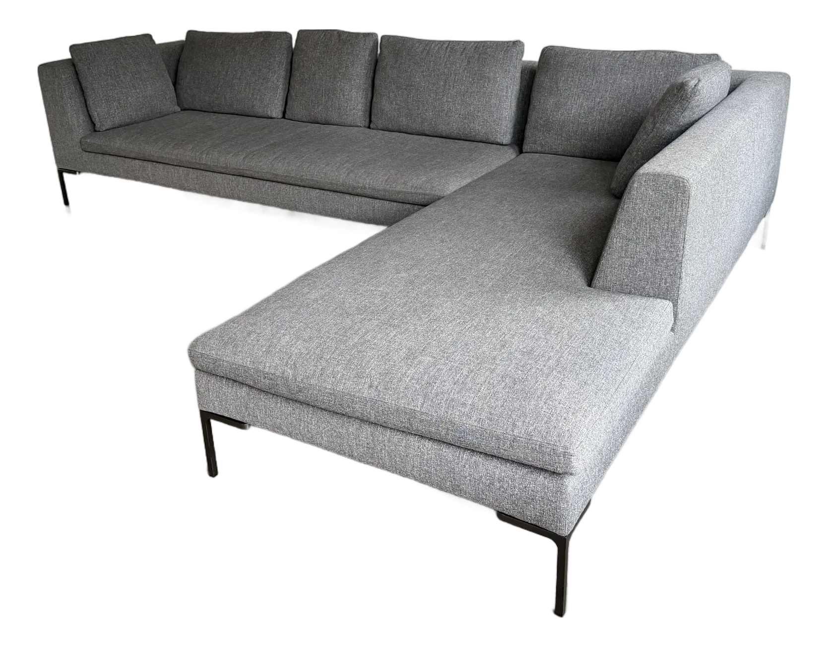 B&b Italia Charles Dark Gray Two-Piece Sectional Sofa by Antonio
