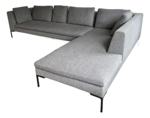 B&b Italia Charles Dark Gray Two-Piece Sectional Sofa by Antonio Citterio