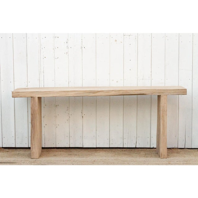 Rustic Reclaimed Old Beam Top Console Table For Sale - Image 3 of 11