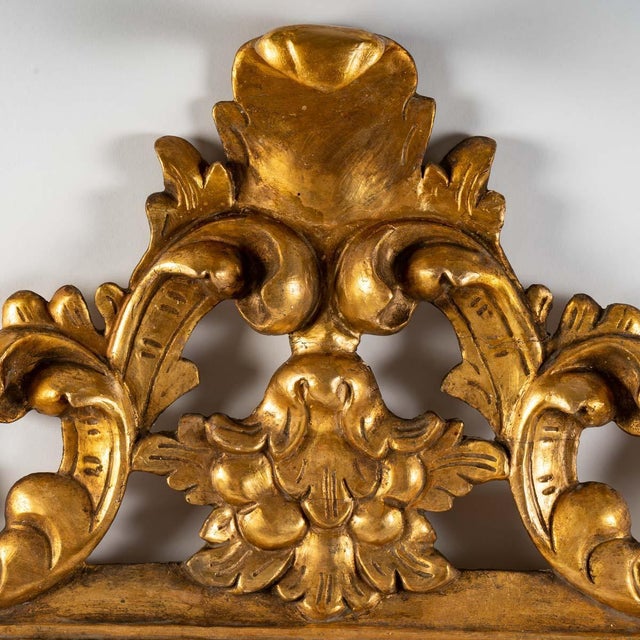 Italian Gilded Carved Wood Mirror For Sale - Image 3 of 8