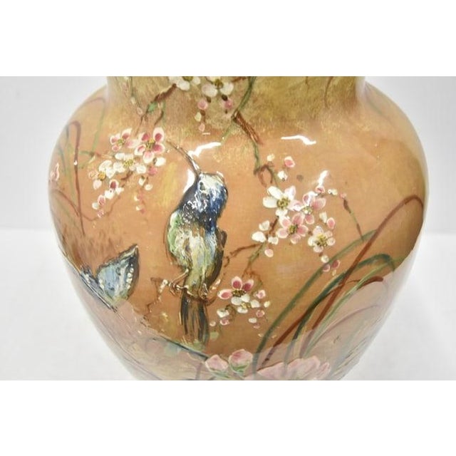 Ceramic Large English Majolica Aesthetic Floor Vase For Sale - Image 7 of 13