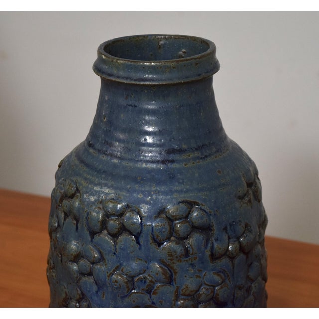 Japanese Japanese Art Pottery Blue Vase For Sale - Image 3 of 5