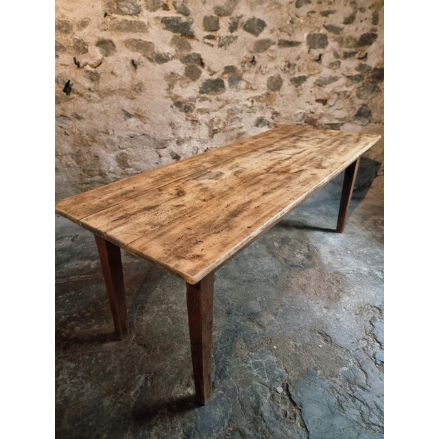 Antique French Country Dining Table with Oak Base & Pine Top, 1900s For Sale - Image 14 of 17