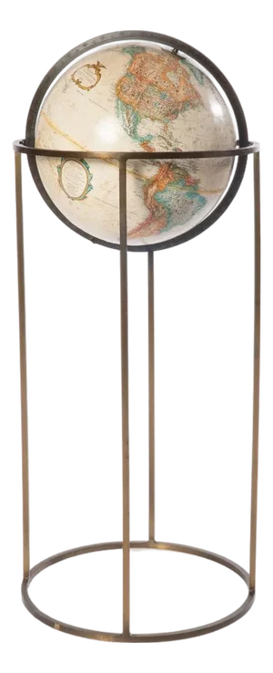 Mid Century Replogle Globe on Brass Stand