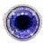 15.50 Carat Round Tanzanite & 1.50 Carat Diamond Double Halo 14k White Gold Ring, Size 6.5 For Sale