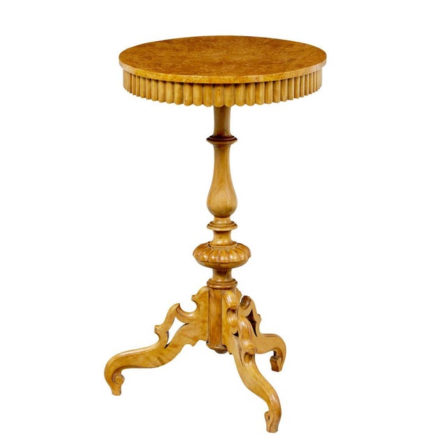 Wood Antique Swedish Birch Oval Occasional Table, 1890 For Sale - Image 7 of 8