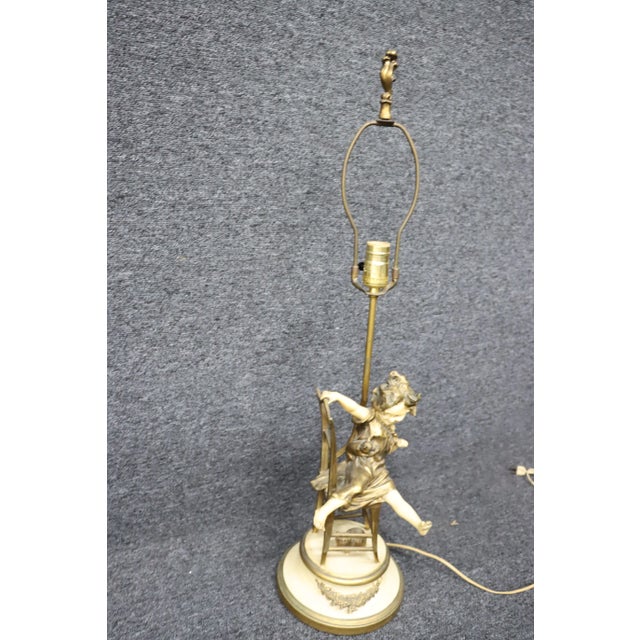 Gold Potmetal Gilded Lamp For Sale - Image 8 of 11