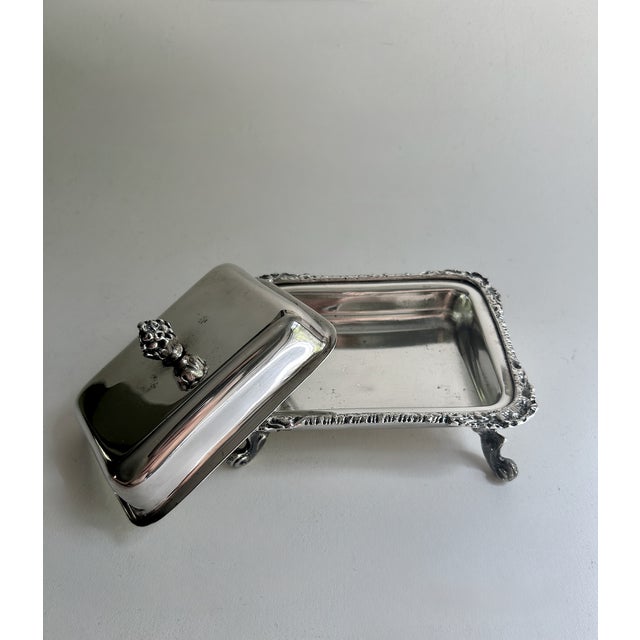 Metal Vintage Seranco Silver Plate Covered Butter Dish For Sale - Image 7 of 18