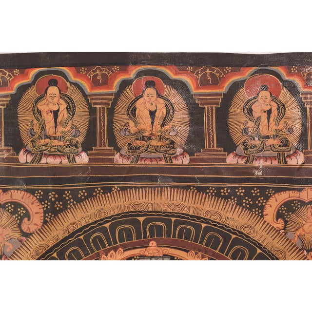 Vintage Hand Painted Tibetan Scrolls, Set of 2 For Sale - Image 17 of 18