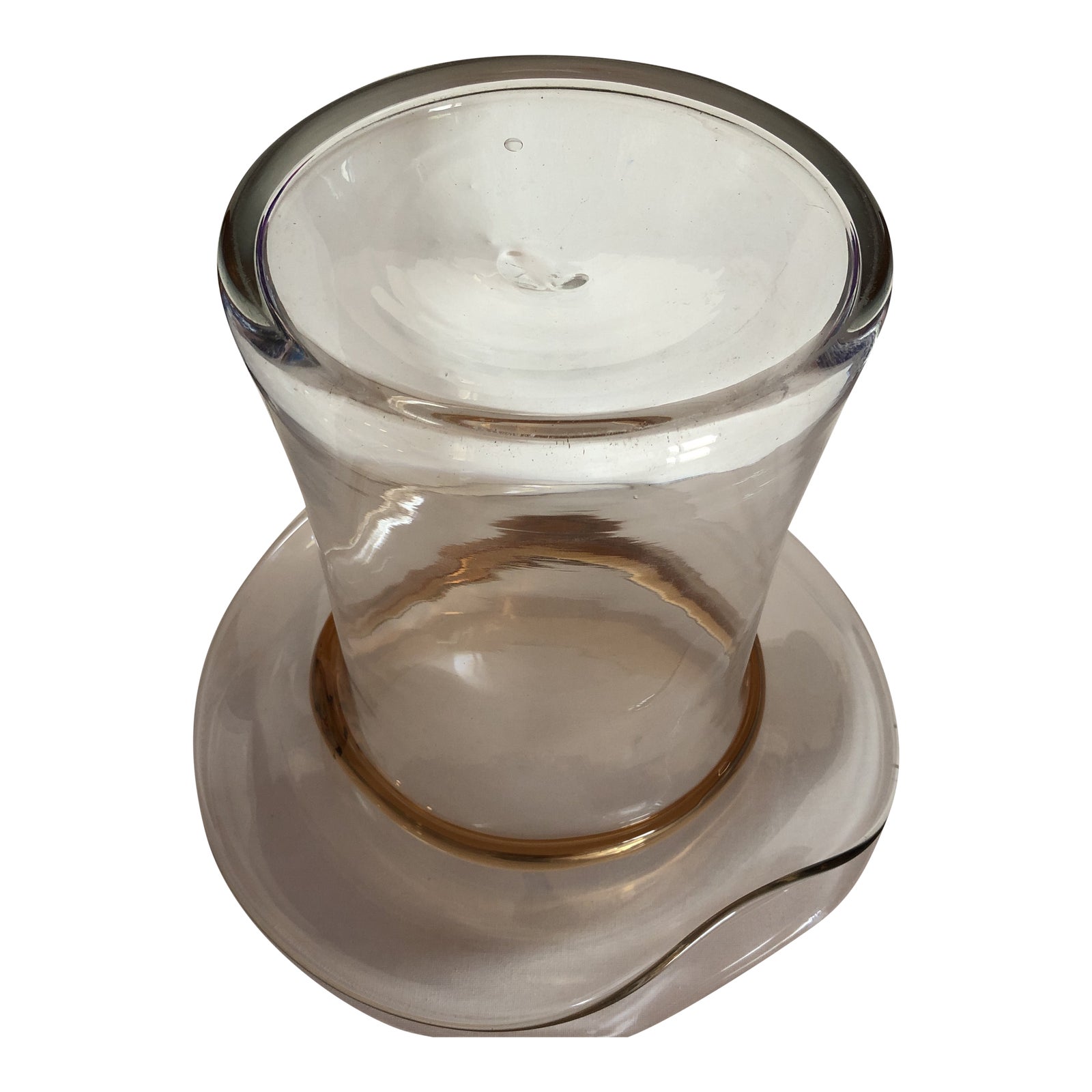 1940s Large Pressed Glass Top Hat Ice Bucket Chairish