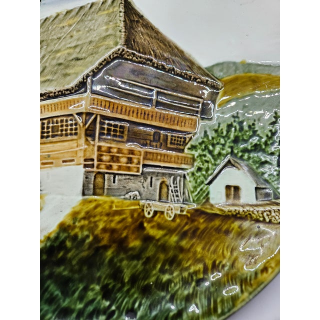 Cico German Majolica Landscape Vintage Plate, Numbered.