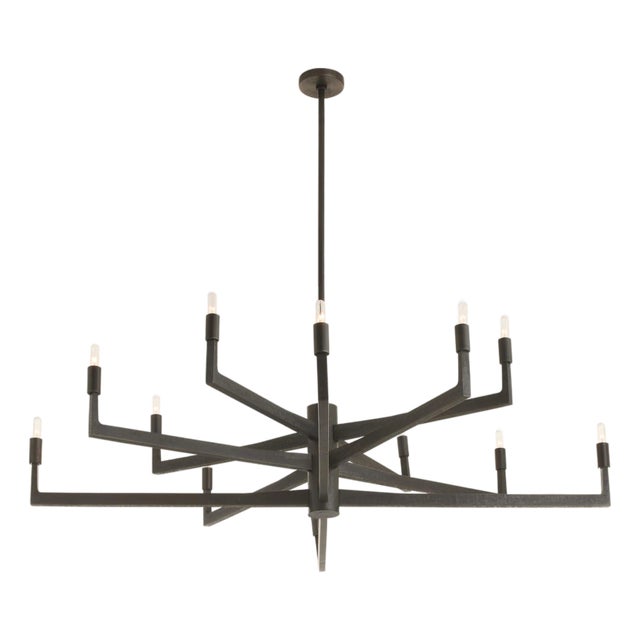 Arteriors Home Griff Black Iron Large Chandelier For Sale