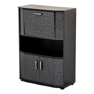 Postmodern Burl Wood Bar Cabinet, 1980s For Sale