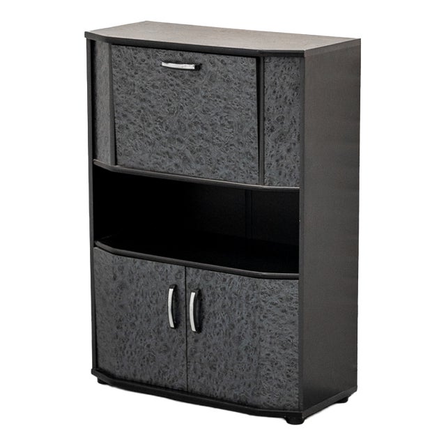 Postmodern Burl Wood Bar Cabinet, 1980s For Sale