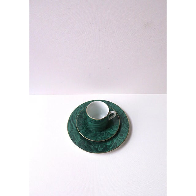 Malachite Porcelain Espresso Coffee Cup and Saucer, 2 Avail. For Sale - Image 10 of 12