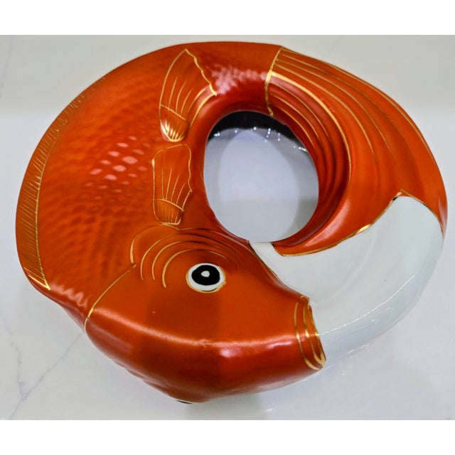 This sculptural vintage koi fish–shaped bowl was made in Japan expressly for Neiman Marcus and crafted in fine porcelain...