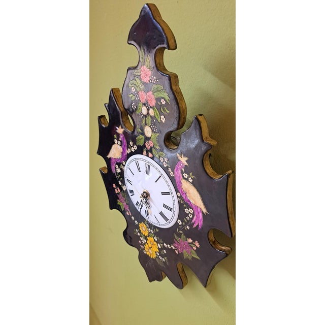Vintage Handmade Wall Clock, 1960s For Sale - Image 4 of 11