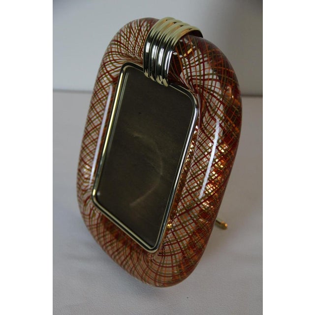 Photo Frame in Red Filigree Murano Glass, 2000s For Sale - Image 10 of 16