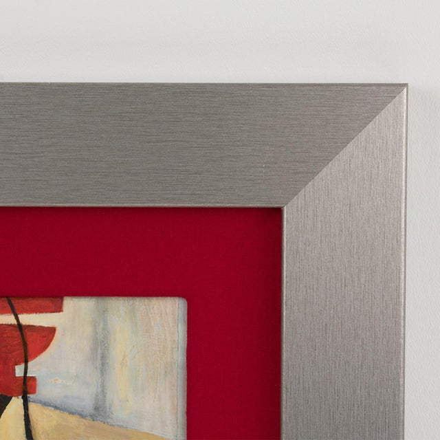 Multicolor Abstract Cubist Oil Painting With Monogram Signature Mj For Sale - Image 10 of 14