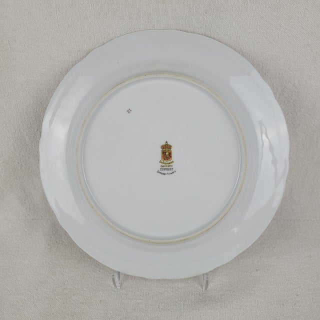 Early 20th Century Schumann Germany Empress Dresden Flowers Porcelain Dinner Plate For Sale - Image 10 of 14
