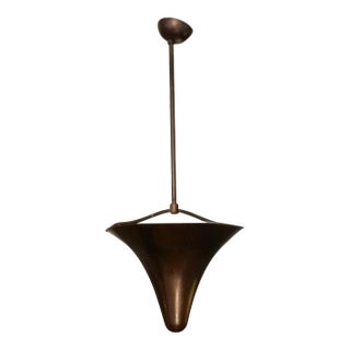 1930s Worked Iron and Brass Hanging Pendant For Sale