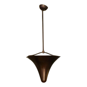 1930s Worked Iron and Brass Hanging Pendant