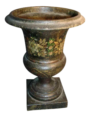 1820 French Empire Tole Peinte Urn Vase