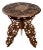 Antique Anglo-Indian Carved Hardwood Round Campaign Side Table For Sale