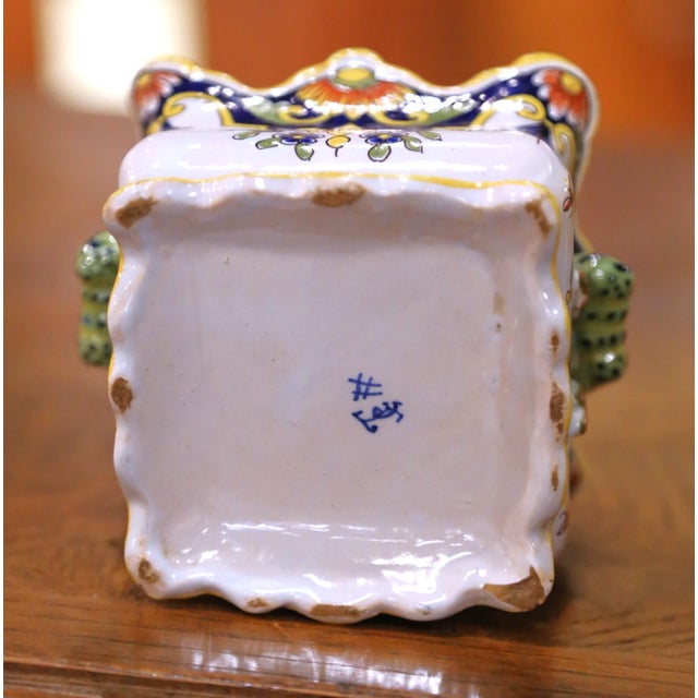 Near Pair of Early 20th Century French Rouen Faience Cachepots or Nuts Bowls For Sale - Image 10 of 11