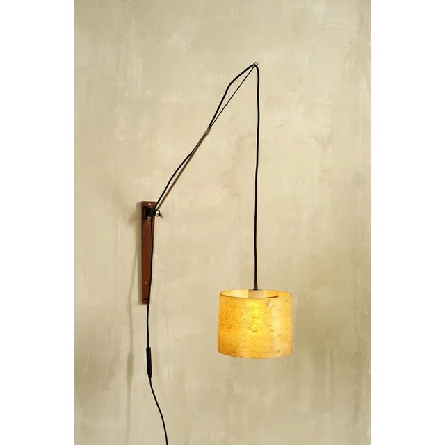Brown Swedish Counterweight Wall Lamp, 1960s For Sale - Image 8 of 8