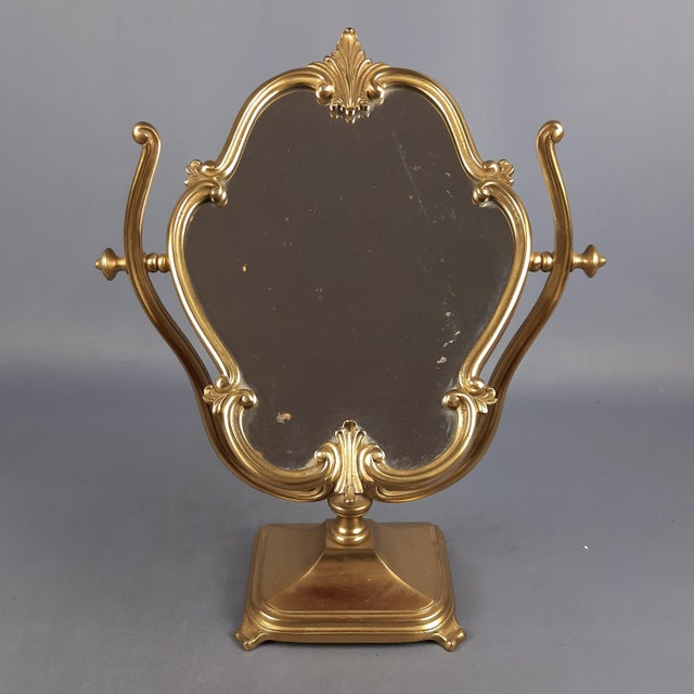 Louis XV Style Tilting Table Mirror in Bronze, 1950s For Sale - Image 11 of 11