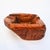 A solid wood container, carved from a single block, rectangular in shape with rounded corners, featuring a deep,...