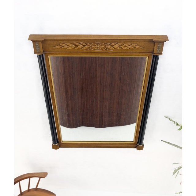 Wood Neo Classical French Rectangle Wall Mirror For Sale - Image 7 of 8