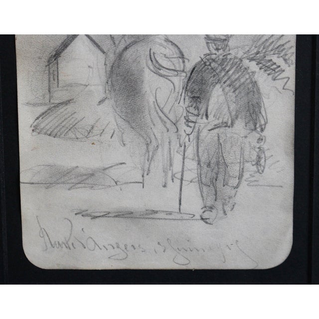 Guillaume Dulac, Returning Home, 1920s, Pencil on Paper For Sale - Image 6 of 11