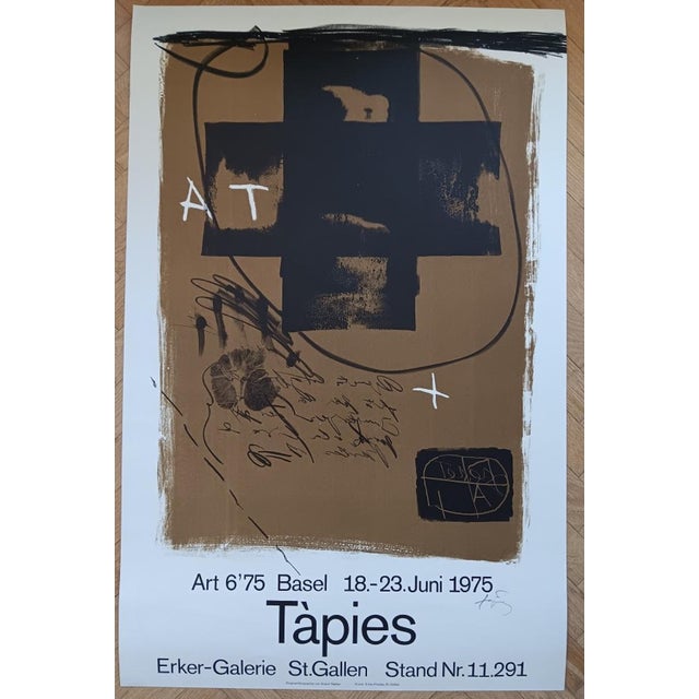 Antoni TAPIES (1923-2012) Art Basel 6'75 - Erker Galerie - St. Gallen Original exhibition poster - 1975 hand-signed by the...