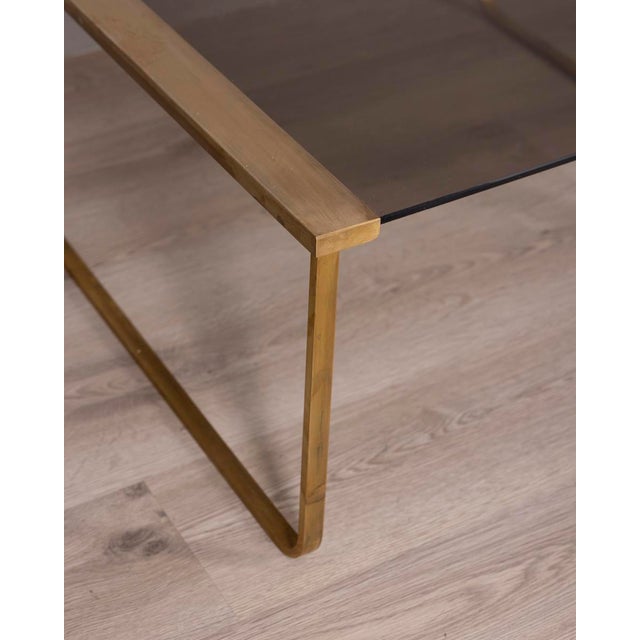 Vintage Italian Brass and Glass Coffee Table, 1960s For Sale - Image 4 of 9