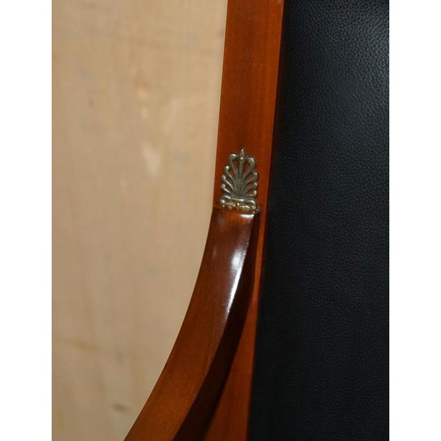 Black Leather and Cherrywood Grange Paris Captain's Chair from Harrods London For Sale - Image 5 of 18