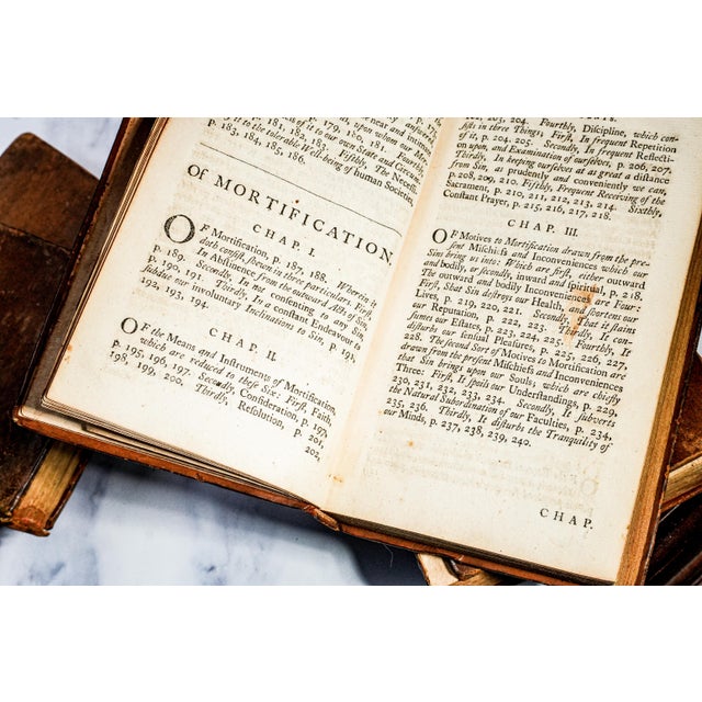 Rare 1739 the Christian Life John Scott Complete Set Antique Leather Books For Sale - Image 11 of 13