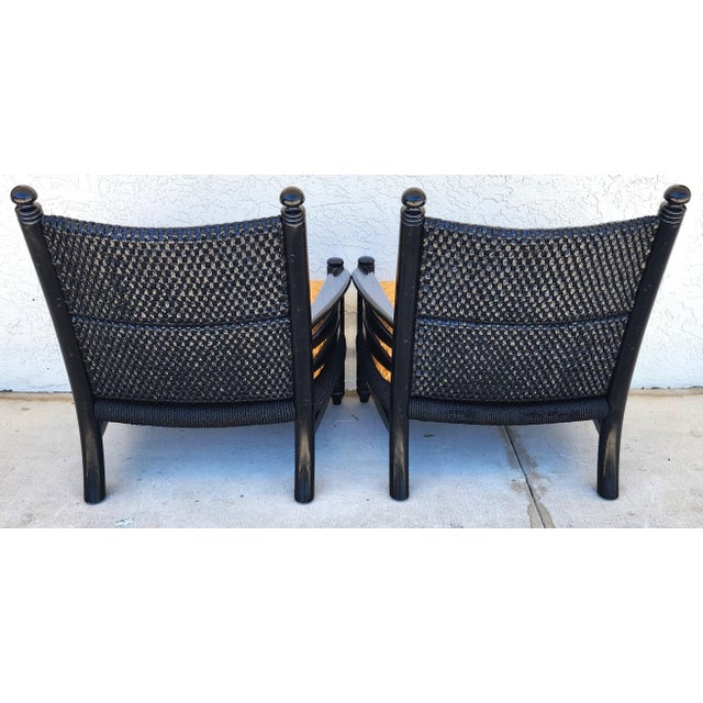 Black Palm Beach Lounge Chairs Indoor Outdoor For Sale - Image 8 of 12