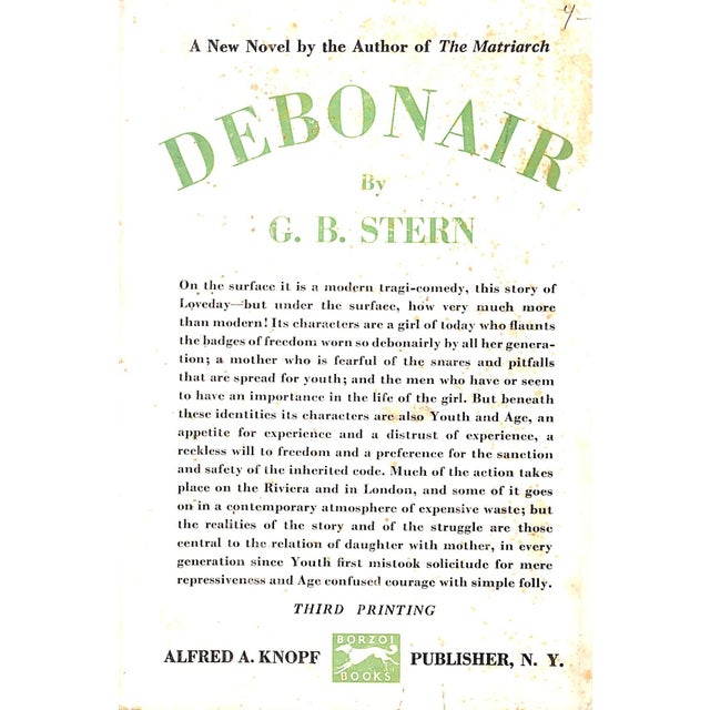 "Debonair: The Story of Persophone" 1928 Stern, G.B. For Sale - Image 4 of 5