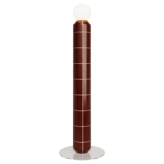 Handcrafted Ceramic and Glass Floor Lamp in Red by Svitanok For Sale - Image 4 of 4