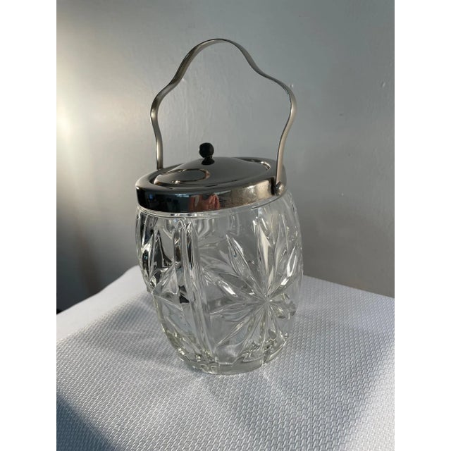 Victorian 1940s English Cut Glass Biscuit Barrel For Sale - Image 3 of 13
