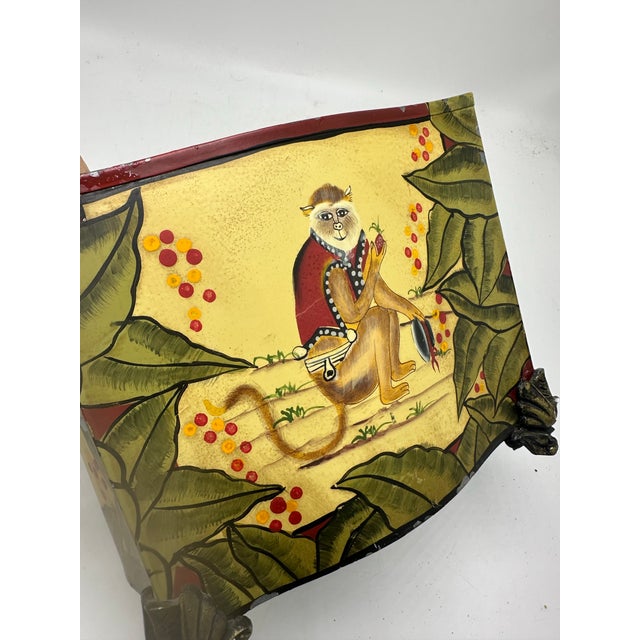 Vintage Monkey Tole Cache Pot For Sale - Image 10 of 10