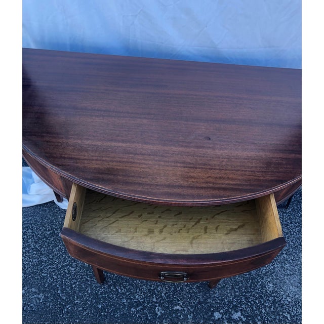 1940s Pair of Williams Smith Demi Lune One Drawer Tables For Sale - Image 9 of 9