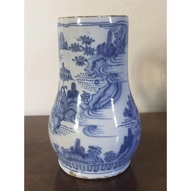 Delft Antique 18th Century English Delft Tin Glaze Earthenware Mug For Sale - Image 4 of 11