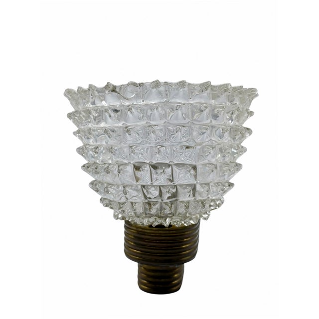 An elegant vintage wall sconce designed by the renowned master Ercole Barovier for Barovier & Toso. The shade is crafted...